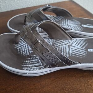 Brown and White Sandals Clarks